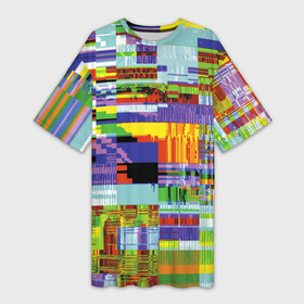 Платье-футболка 3D с принтом Vanguard glitch fashion pattern 2022 в Ухте,  |  | abstraction | color | fashion | glitch | pattern | vanguard | абстракция | авангард | глитч | мода | узор | цвет