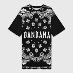 Платье-футболка 3D с принтом BANDANA (Бандана) Кизару Биг Бейби Тейп в Ухте,  |  | Тематика изображения на принте: bandana | benzo | big baby | gang | grunge | hiphop | kizaru | music | rap | tape | trash | альбом | бандана | бандана 2 | бензо | биг бейби | генг | гранж | знак | кизару | музыка | надпись | реп | рэп | символ | тейп | треш | хипхоп
