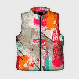 Женский жилет утепленный 3D с принтом Кляксы Моцарта в Ухте,  |  | абстракция | акварель | краски | пестрый | цветное
