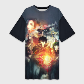 Платье-футболка 3D с принтом Anime The Rising of the Shield Hero в Ухте,  |  | anime | iwatani | naofumi | naofumi iwatani | raphtalia | shield hero | the rising | the rising of the shield hero | аниме | восхождение героя щита | герои | грасс | иватани | наофуми | наофуми иватани | рафталия | садина
