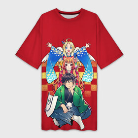 Платье-футболка 3D с принтом Фиро, Рафталия и Иватани в Ухте,  |  | anime | filo | iwatani | naofumi | naofumi iwatani | raphtalia | shield hero | the rising | the rising of the shield hero | аниме | восхождение героя щита | герои | грасс | иватани | наофуми | наофуми иватани | рафталия | садина | фиро