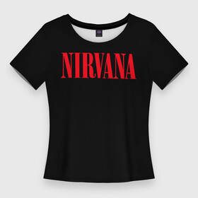 Женская футболка 3D Slim с принтом Nirvana in Red в Ухте,  |  | 90 | batman | grunge | kurt cobain | nirvana | rock | бетмен | бэтмен | гранж | курт кобейн | музыка | нирвана | рок