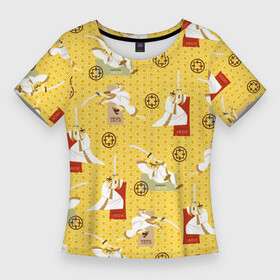 Женская футболка 3D Slim с принтом Samurai Jack s Fighting Stance в Ухте,  |  | aku | animated series | cn_3138427_006275 | demon | jack | mult | samurai | samurai jack | shtatcn | the samurai | аку | демон | джек | мульт | мультик | мультфильм | самурай | самурай джек