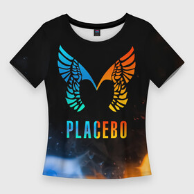 Женская футболка 3D Slim с принтом Placebo, Logo в Ухте,  |  | brain molko | placebo | red hot chili peppers | rock | rock music | stefan olsdal | steve hewitt | брайан молко | британский рок | пласибо | плацебо | рок | рок группы | стив хьюитт