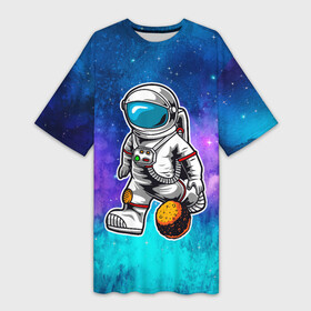 Платье-футболка 3D Космонавт играет планетой: в Ухте,  |  | астрология | баскетбол | космонавт | космос | нба | планета