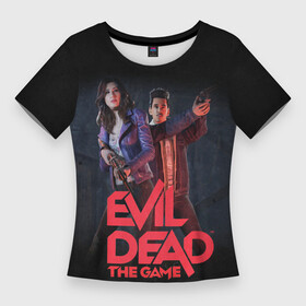 Женская футболка 3D Slim с принтом Kelly and Pablo в Ухте,  |  | ash | evil dead | game | kelly | necronomicon | pablo | the evil dead | зловещие мертвецы | игра | мертвецы | некрономикон | хоррор | эш