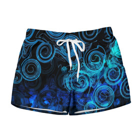 Женские шорты 3D с принтом Fashion pattern 2078 в Ухте, 100% полиэстер | прямой крой, два кармана без застежек по бокам. Мягкая трикотажная резинка на поясе, внутри которой широкие завязки. Длина до середины бедра | abstraction | circle | fashion | pattern | абстракция | круг | мода | узор