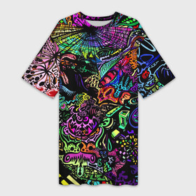 Платье-футболка 3D с принтом Абстрактный узор  Vanguard  Fashion  Неон в Ухте,  |  | abstraction | color | fashion | neon | pattern | vanguard | абстракция | авангард | мода | неон | узор | цвет