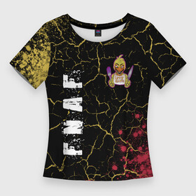 Женская футболка 3D Slim FIVE NIGHTS AT FREDDY S  ЧИКА + Краска: в Ухте,  |  | at freddys | five nights | five nights at freddys | fnaf | game | games | бонни | игра | игры | краска | краски | пять ночей | пять ночей с фредди | с фредди | фнаф | фокси | фредди | чика