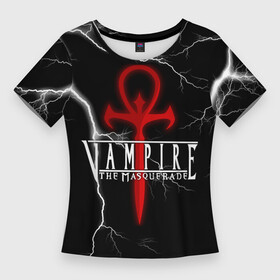 Женская футболка 3D Slim с принтом Vampire: The Masquerade Bloodhunt, lightning в Ухте,  |  | battle royale | free game | multiplayer | the masquerade   bloodhunt | vampire | бесплатная игра | вампир | королевская битва | маскарад   кровавая охота | многопользовательская | онлайн – видеоигра