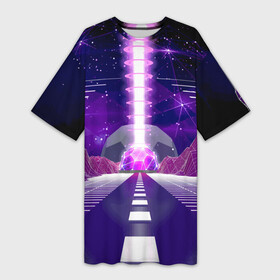 Платье-футболка 3D Vaporwave  Neon  Space: в Ухте,  |  | cosmos | neon | space | stars | vaporwave | звёзда | космодром | космос | неон