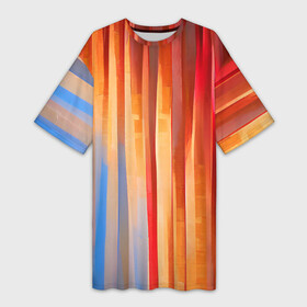 Платье-футболка 3D с принтом Refraction of light в Ухте,  |  | bright | colors | light | lines | multicoloured | streaks | краски | линии | полосы | разноцветный | рисунок | свет | фееричный | цвета | цветастый | яркий