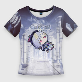 Женская футболка 3D Slim с принтом Genshin Impact  Qiqi в Ухте,  |  | anime | game | gamer | genshin | genshin impact | impact | paimon | qi qi | qiqi | аниме | геншин | геншин импакт | игра | импакт | ци ц