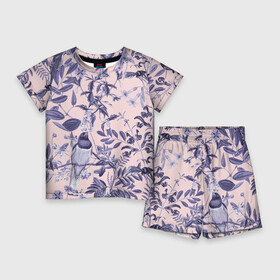 Детский костюм с шортами 3D с принтом Цветы Флизелиновые Тропики в Ухте,  |  | flowers | букет | воробей | природа | растение | флора | цветы