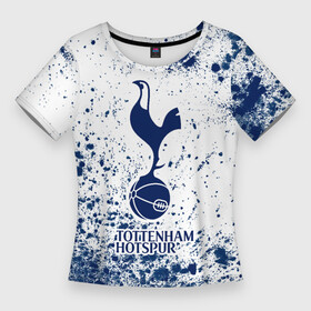 Женская футболка 3D Slim с принтом ТОТТЕНХЭМ  Краска в Ухте,  |  | club | footbal | hotspur | logo | tottenham | знак | клуб | краска | краски | логотип | логотипы | символ | символы | тоттенхэм | форма | футбол | футбольная | футбольный | хотспур