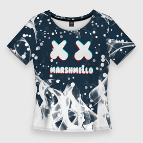 Женская футболка 3D Slim с принтом marshmello  белый огонь в Ухте,  |  | face | logo | marsh | marshmallow | marshmello | marshmelo | mello | smile | лицо | лого | маршмеллов | маршмеллоу | маршмеллу | маршмело | маршмелов | маршмелоу | маска | музыка | рожица | символ | смайл | улыбка