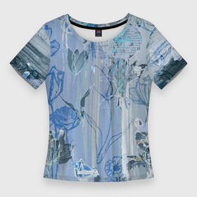 Женская футболка 3D Slim Floral collage  Растительный коллаж: в Ухте,  |  | abstraction | collage | fashion | flower | pattern | text | абстракция | коллаж | мода | паттерн | текст | цветок