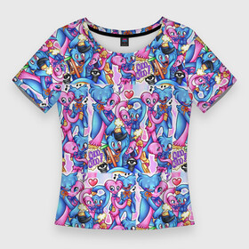 Женская футболка 3D Slim POPPY PLAYTIME HAGGY WAGGY AND KISSY MISSY LOVE: в Ухте,  |  | haggy waggy | kissy missy | poppy playtime | игра | кисси мисси | монстр | плэйтайм | попи плей тайм | попи плэй тайм | попиплейтам | попиплэйтайм | поппи плейтайм | поппиплэйтайм | розовый хагги вагги | хагги вагги