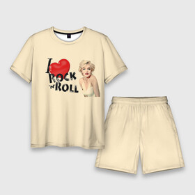 Мужской костюм с шортами 3D с принтом NOSTALGIA FOR ROCK AND ROLL в Ухте,  |  | love | marilyn monroe | любовь | музыка | мэрилин монро | рок н ролл