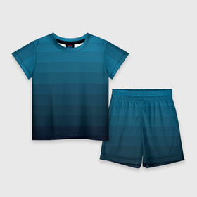 Детский костюм с шортами 3D Blue stripes gradient: в Ухте,  |  | blue | gradient | striped pattern | stripes | градиент | полосатый узор | синие полосы | синий