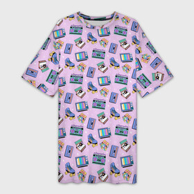 Платье-футболка 3D РЕТРО ПАТТЕРН  80 е: в Ухте,  |  | art | background | eighties | nostalgia | pattern | retro | rubiks cube | stars | tape recorder | tv | tv set | videos | арт | восьмидесятые | звезды | кассеты | кубик рубика | магнитофон | ностальгия | паттерн | ретро | ролики | тв | телевизо