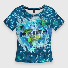 Женская футболка 3D Slim Мохито  газировка: в Ухте,  |  | fresh | handeyework | арт | вода | газ | газировка | коктейль | лайм | лето | лимон | мята | пляж | пузыри | свежесть | фрукты | цитрусы