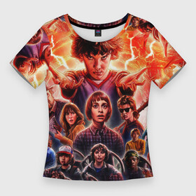 Женская футболка 3D Slim с принтом Stranger Things Арт в Ухте,  |  | ребёнок | сериал | странные дела | фентези | фильм