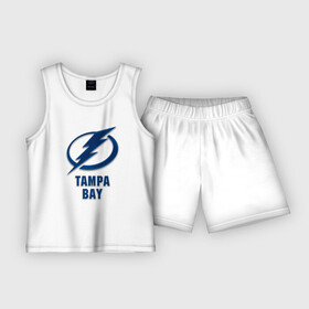 Детская пижама с шортами хлопок с принтом Тампа Бэй 3D Logo в Ухте,  |  | nhl | tampa bay lightning | нхл | тампа бей | тампа бэй лайтнинг | хоккей