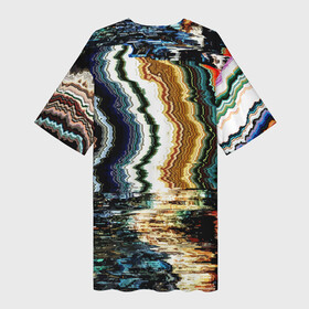Платье-футболка 3D с принтом Glitch pattern  fashion trend в Ухте,  |  | abstraction | color | fashion | glitch | pattern | wave | абстракция | волна | глитч | мода | паттерн | цвет