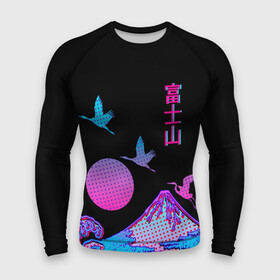 Мужской рашгард 3D с принтом Закат на природе в Ухте,  |  | gradient | hieroglyphs | mountain | nature | on | stork | storks | sunset | volcano | wave | waves | аист | аисты | волна | волны | вулкан | гора | градиент | закат | иероглифы | на | природе | сансет