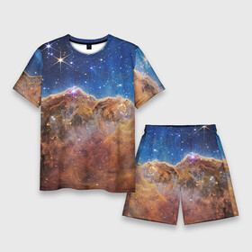 Мужской костюм с шортами 3D с принтом Туманность Киля в Ухте,  |  | carina nebula | hubble | james webb | nasa | nebula | space | telescope | джеймс уэбб | космос | наса | телескоп | туманность | туманность киля | хаббл | хабл