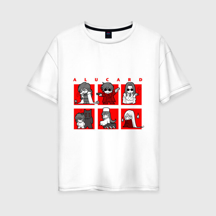 Женская футболка хлопок Oversize Hellsing Alucard Chibi фото