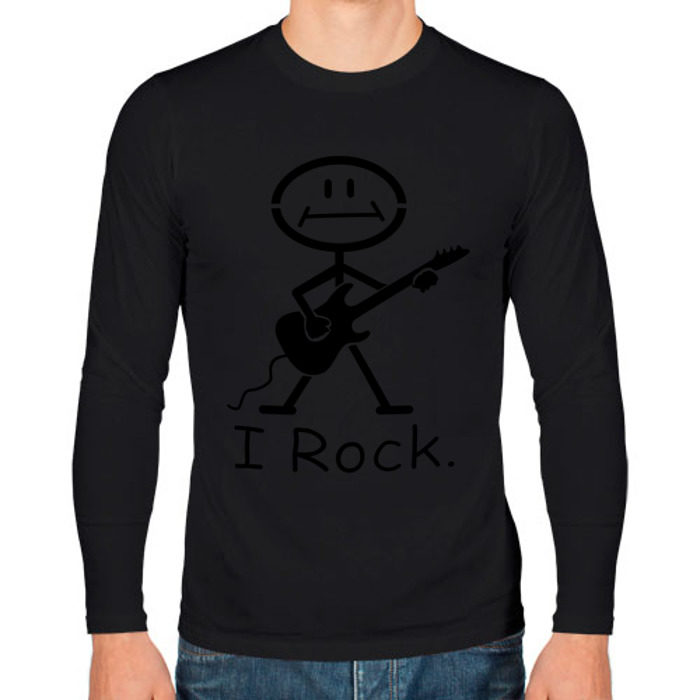 Мужской лонгслив хлопок Чувак с гитарой - I Rock фото