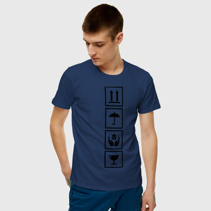 Мужская футболка хлопок Осторожно, не бросать! фото