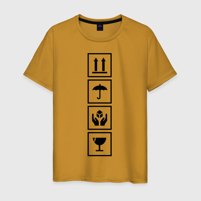 Мужская футболка хлопок Осторожно, не бросать! фото