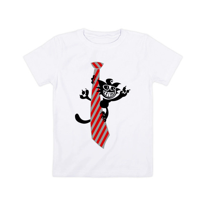 Детская футболка хлопок Галстук с котиком фото
