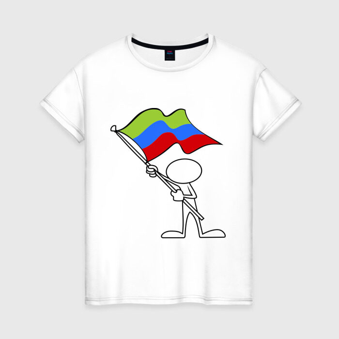 Женская футболка хлопок Waving flag - Dagestan фото