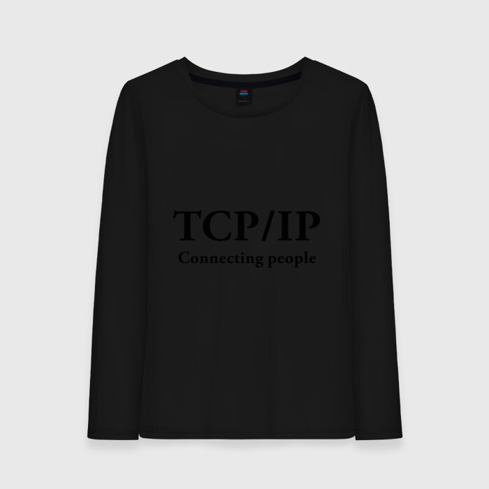 Женский лонгслив хлопок TCP IP Connecting people фото