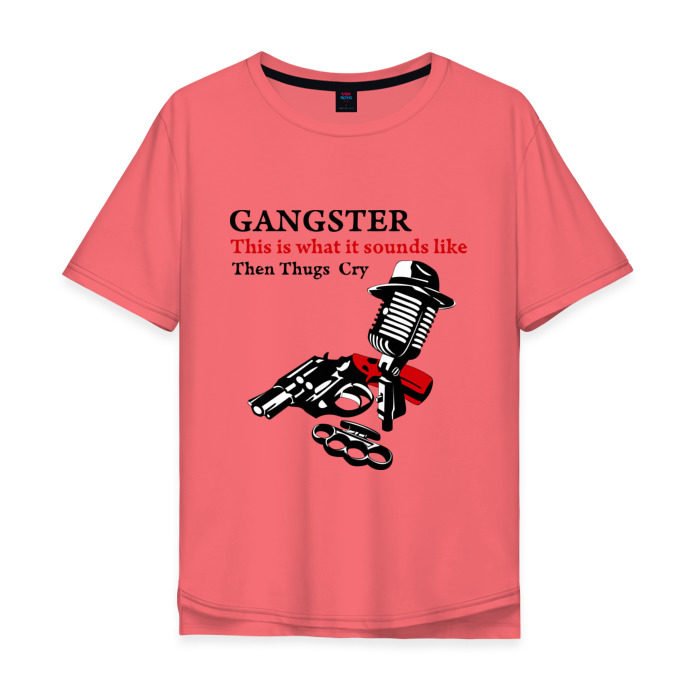Мужская футболка хлопок Oversize Gangster mafia фото