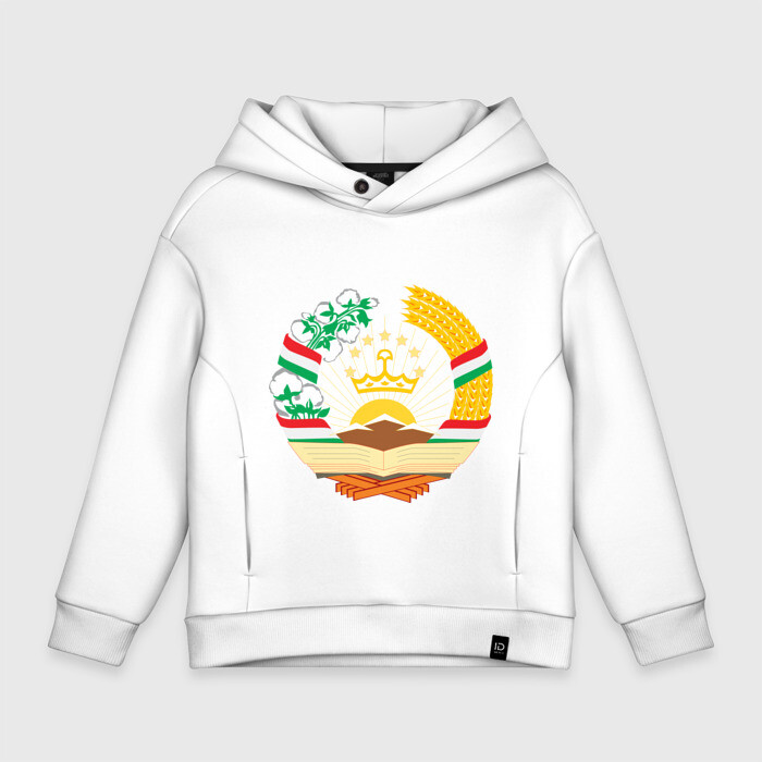 Детское худи Oversize хлопок Таджикистан герб фото
