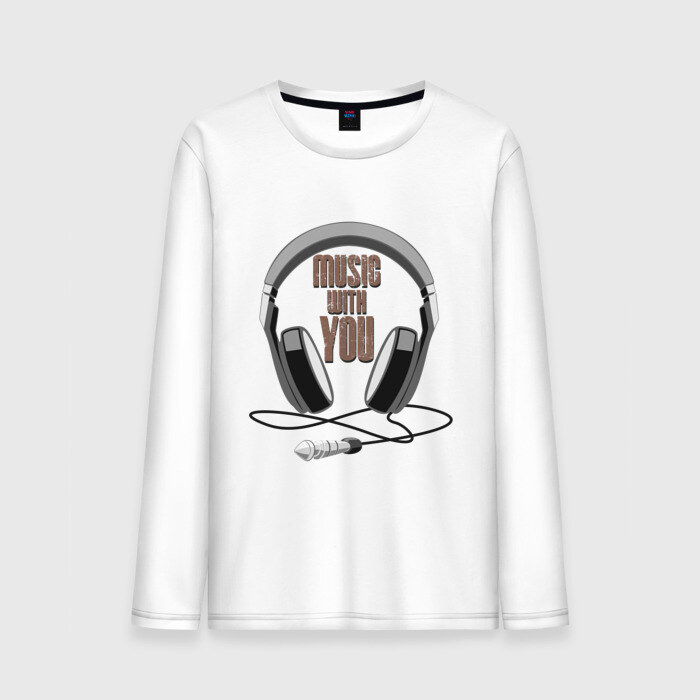 Мужской лонгслив хлопок Music with you фото