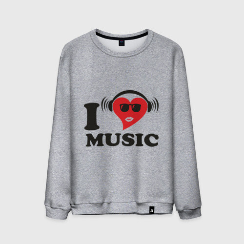 Мужской свитшот хлопок Я люблю слушать музыку фото