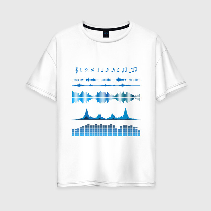 Женская футболка хлопок Oversize Атрибуты звукоинженера (2) фото