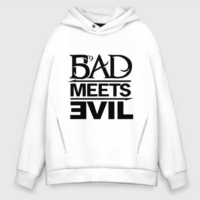 Мужское худи Oversize хлопок Bad Meets Evil фото