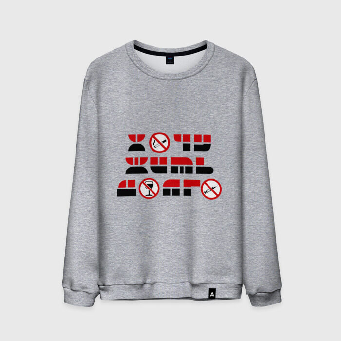 Мужской свитшот хлопок Хочу жить долго фото