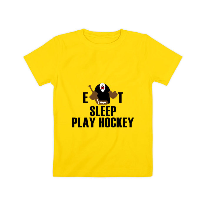Детская футболка хлопок Eat sleep play hockey фото