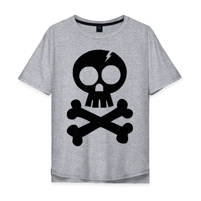 Мужская футболка хлопок Oversize Череп и кости принт фото