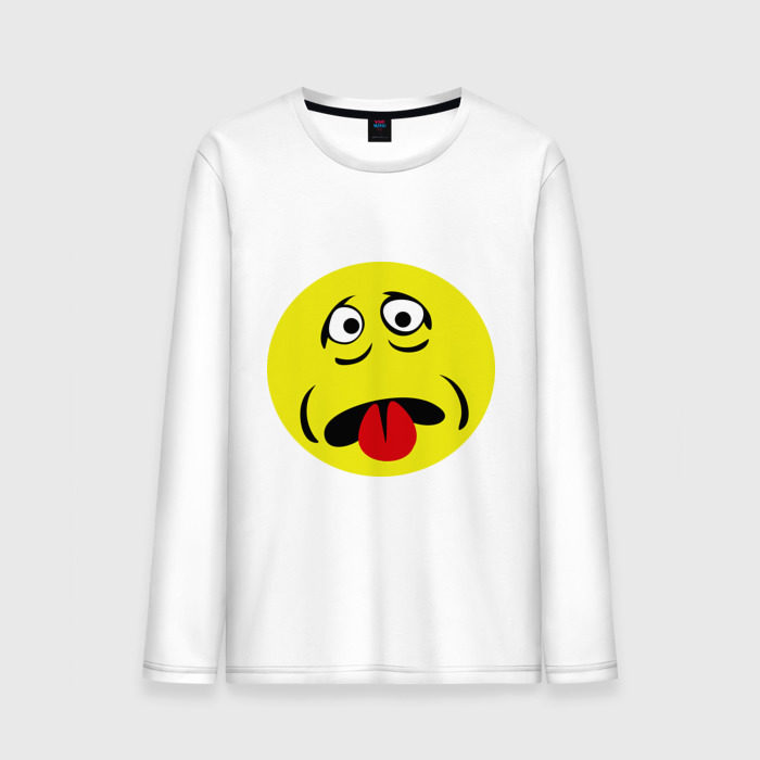 Мужской лонгслив хлопок Грустный смайл фото