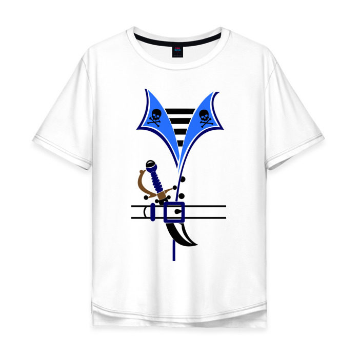 Мужская футболка хлопок Oversize Форма пирата фото