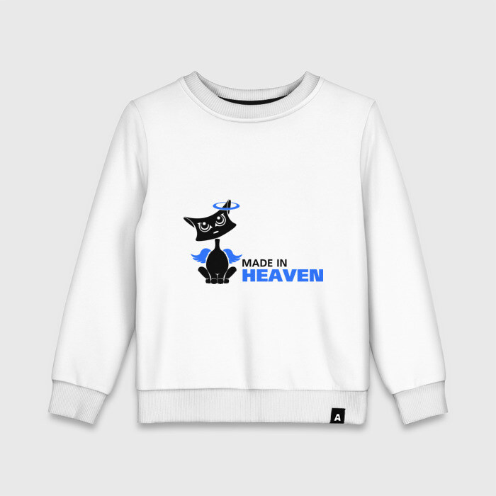 Детский свитшот хлопок Made in heaven. Кот фото